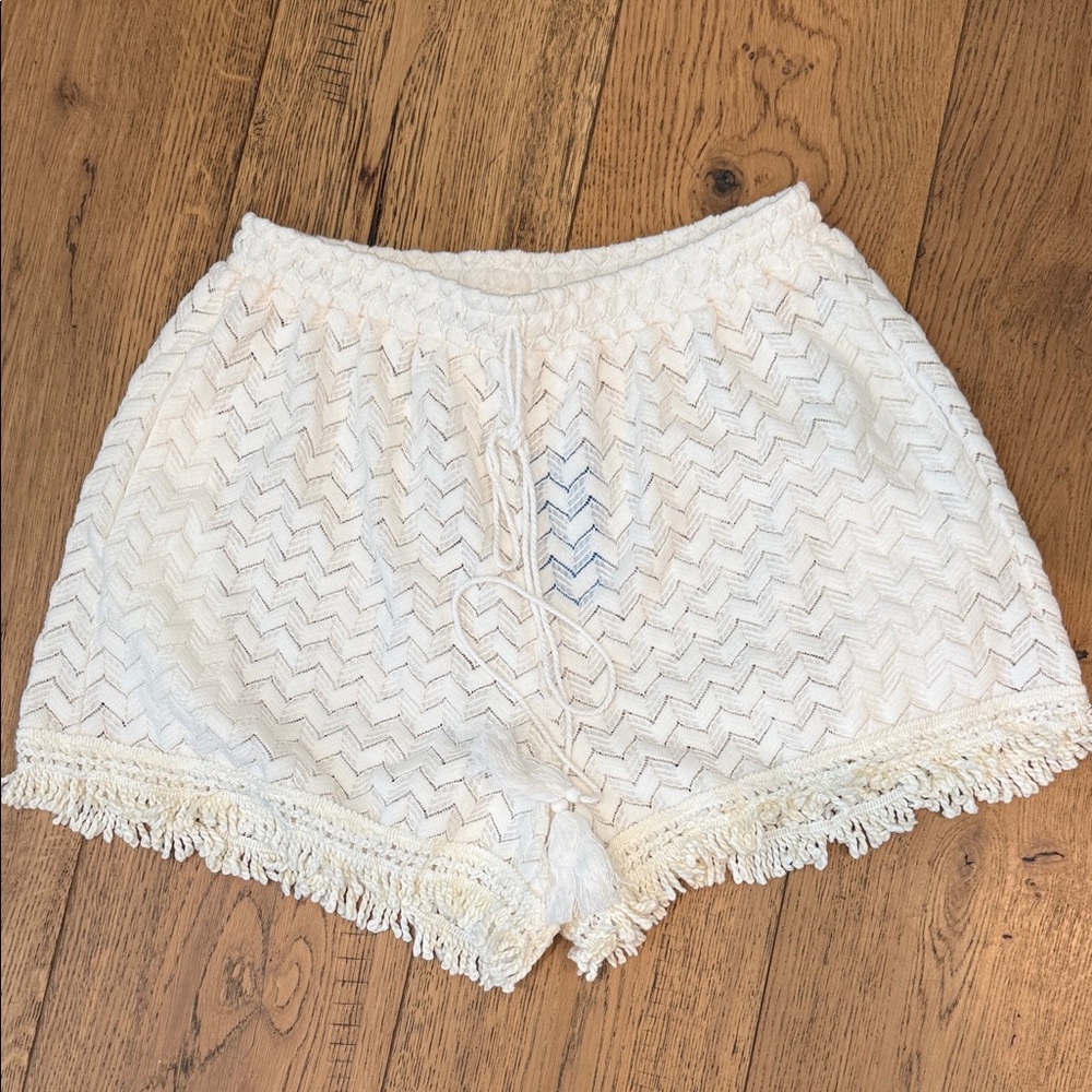 Cupshe Crochet Fringe Drawstring Shorts